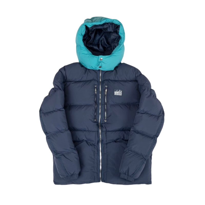 Take Risks NavyBlue/Turquoise Puffer Coat