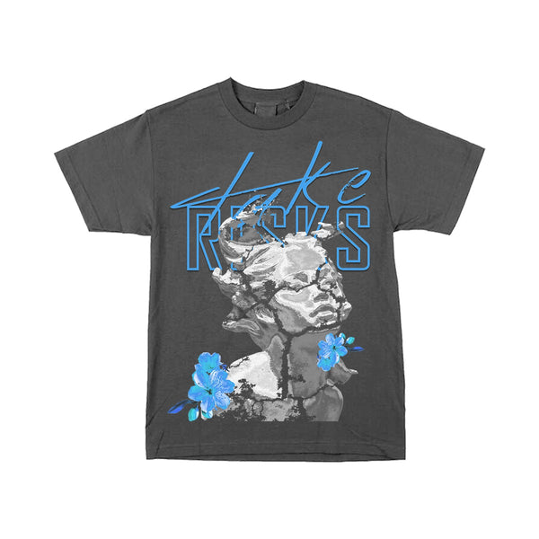 Take Risks Grey 'Fine China' Blue T-Shirt