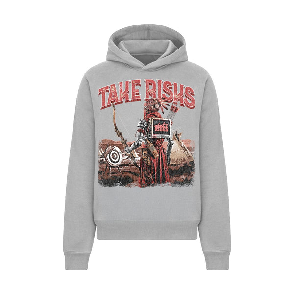 Take Risks Grey/Burgundy 'Target Practice' Hoodie